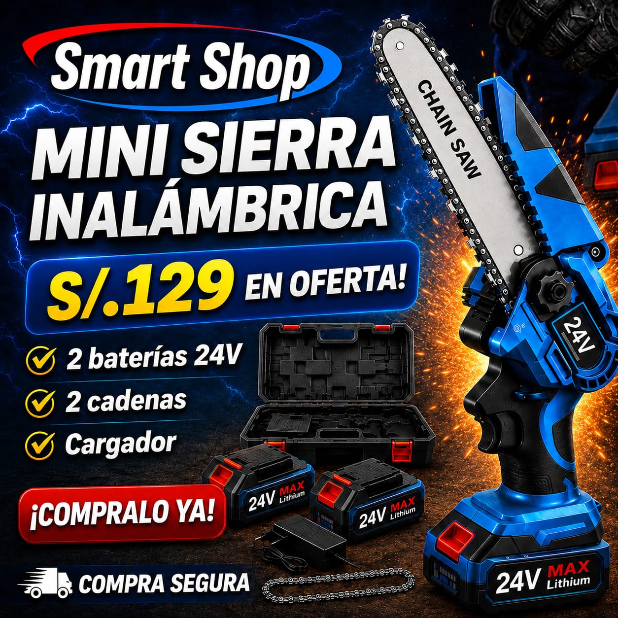 Mini Motosierra Inalámbrica
